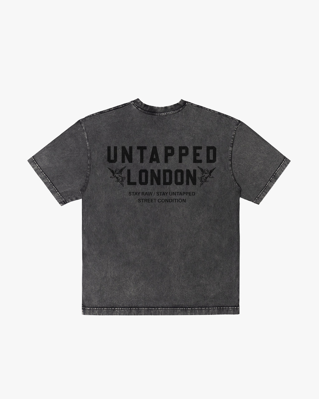 Untapped London Heritage Tee in Aged Charcoal, heavyweight cotton t-shirt with screen print