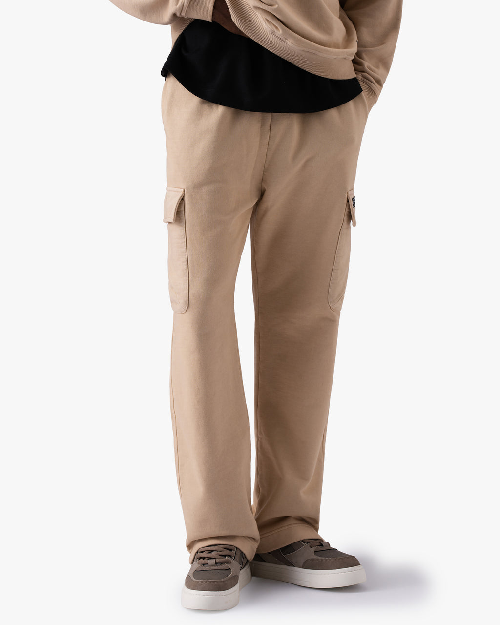 Untapped London Field Cargo trousers in Sandstone, heavyweight cotton cargo trousers