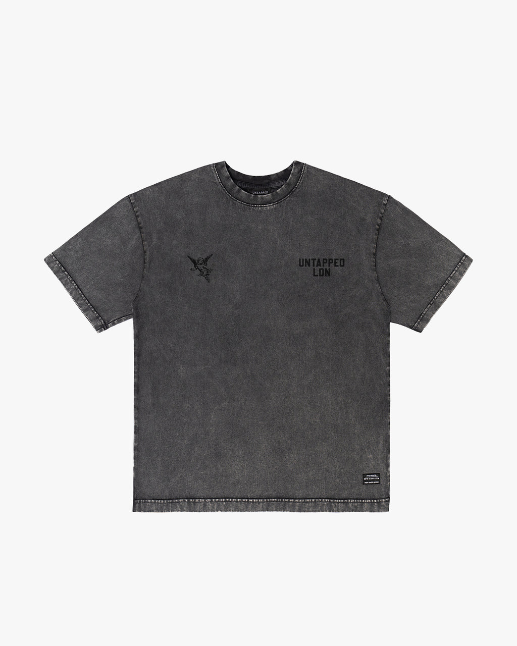 Untapped London Heritage Tee in Aged Charcoal, heavyweight cotton t-shirt with screen print