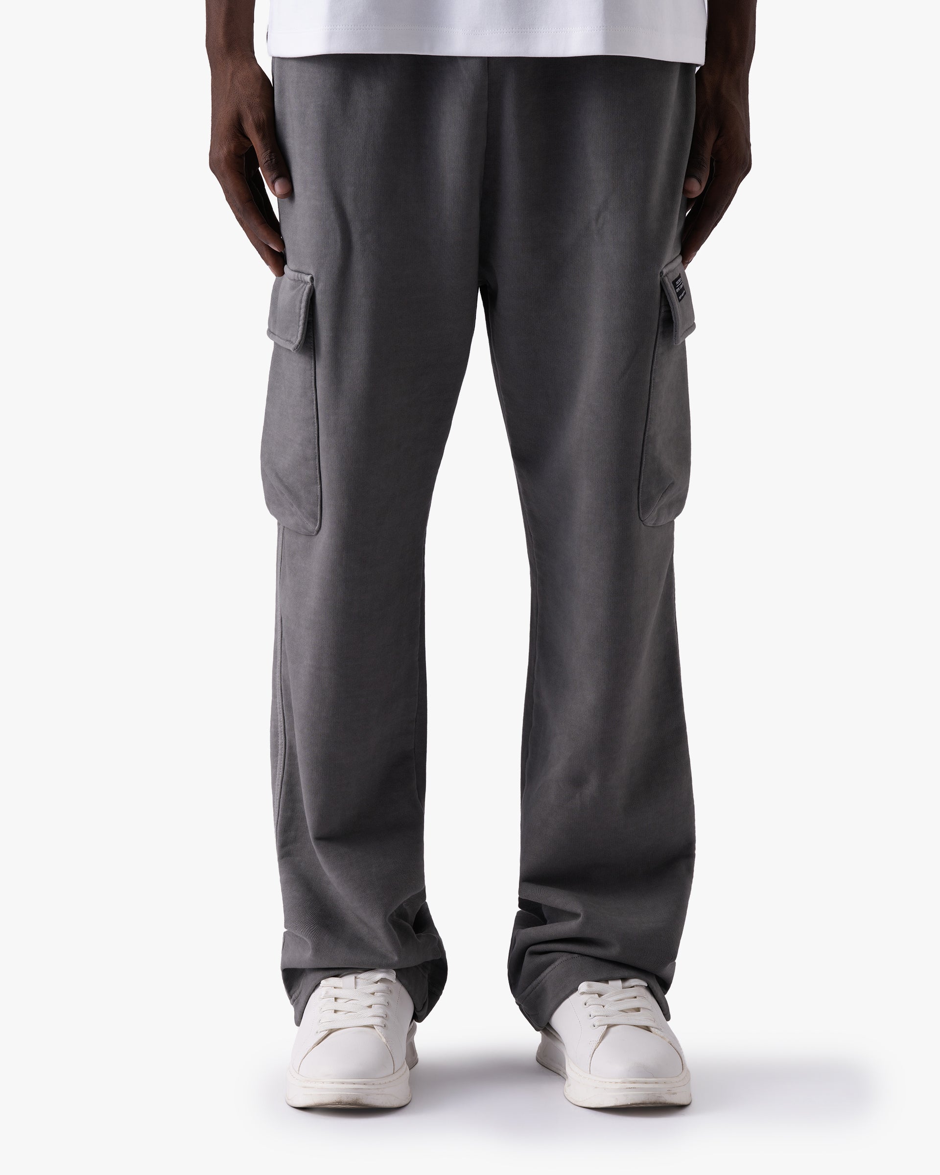 Untapped London Field Cargo trousers in Aged Grey, heavyweight cotton cargo trousers