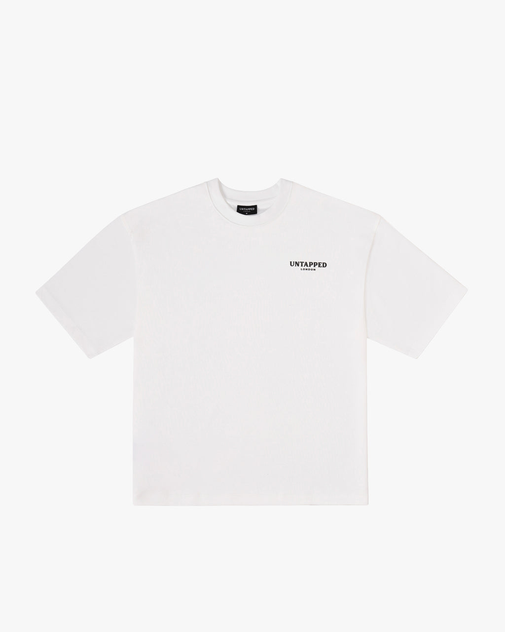 Untapped London Signature Tee in Vintage White, oversized heavyweight cotton t-shirt with HD print