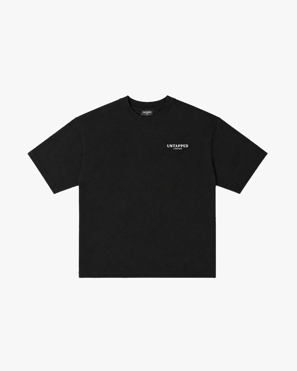 Untapped London Signature Tee in Midnight Black, oversized heavyweight cotton t-shirt