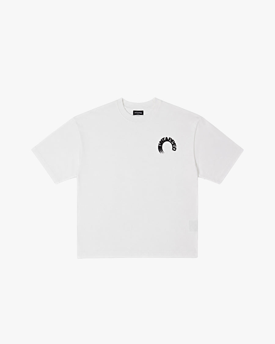 Untapped London Arc Tee in Vintage White, oversized cotton-Sorona jersey t-shirt
