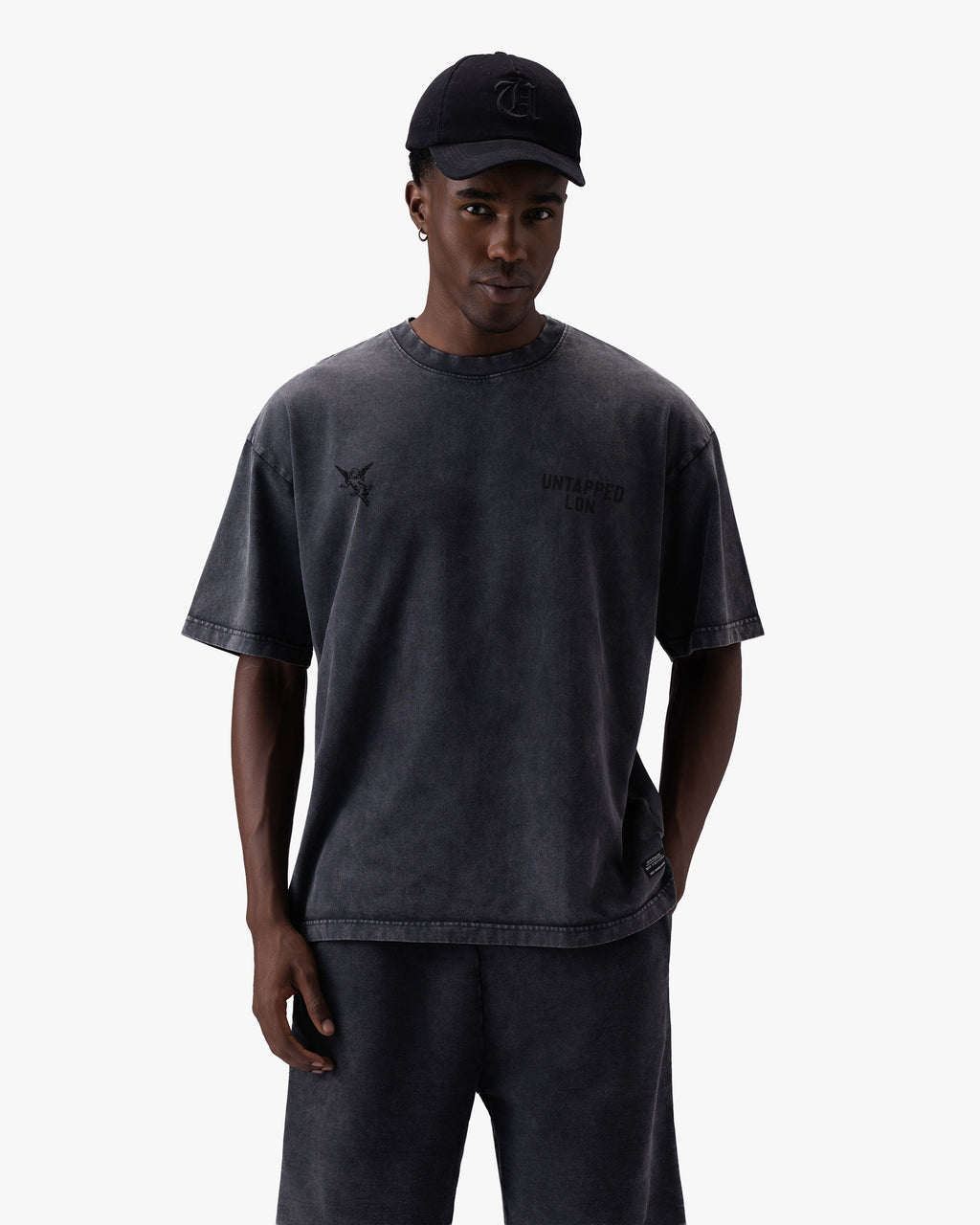 Untapped London Heritage Tee in Aged Charcoal, heavyweight cotton t-shirt with screen print