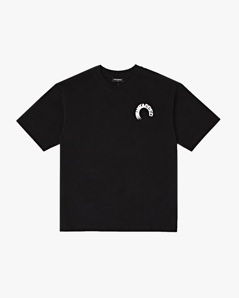 Untapped London Arc Tee in Midnight Black, oversized cotton-Sorona jersey t-shirt