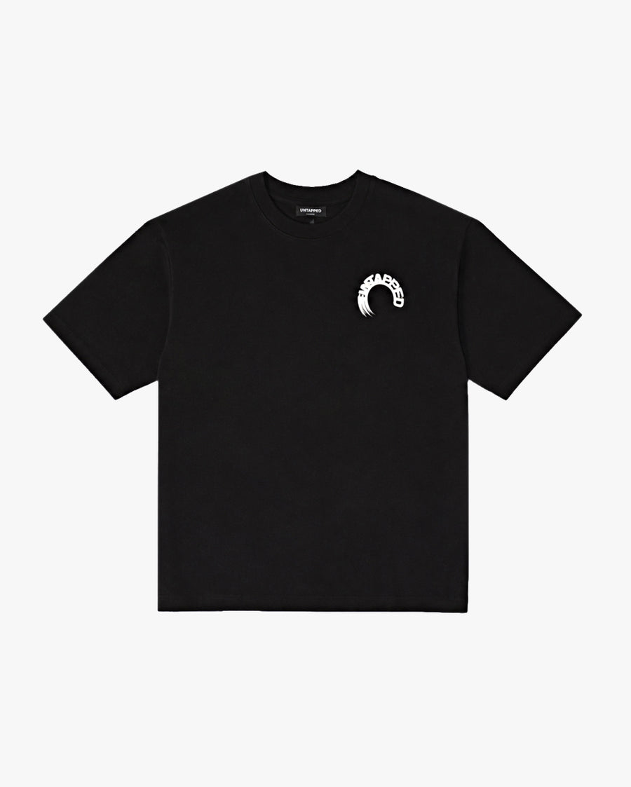 Untapped London Arc Tee in Midnight Black, oversized cotton-Sorona jersey t-shirt