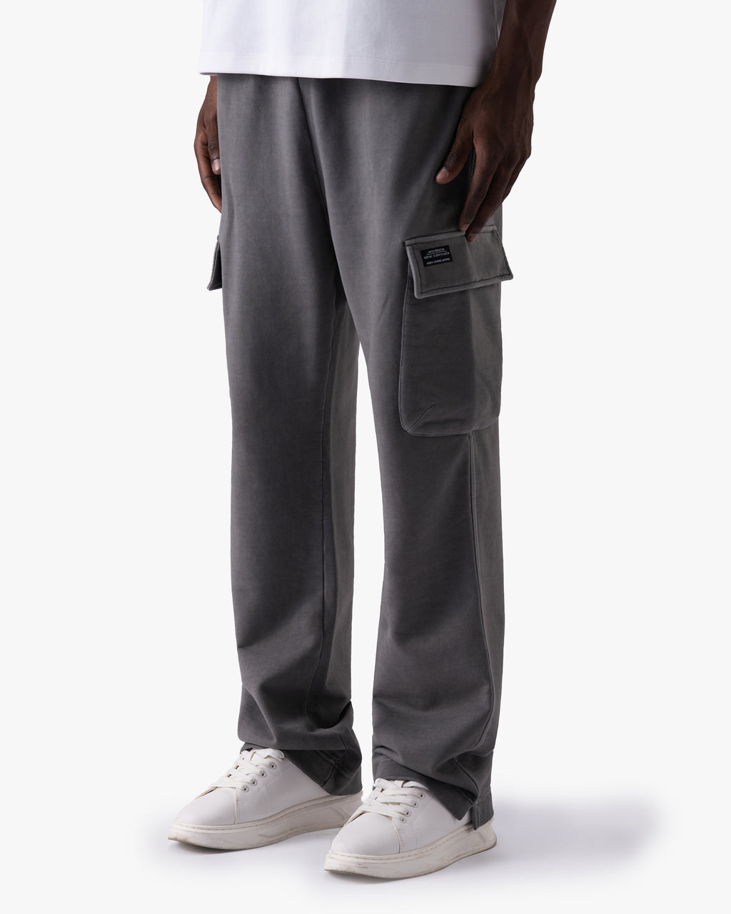 Untapped London Field Cargo trousers in Aged Grey, heavyweight cotton cargo trousers
