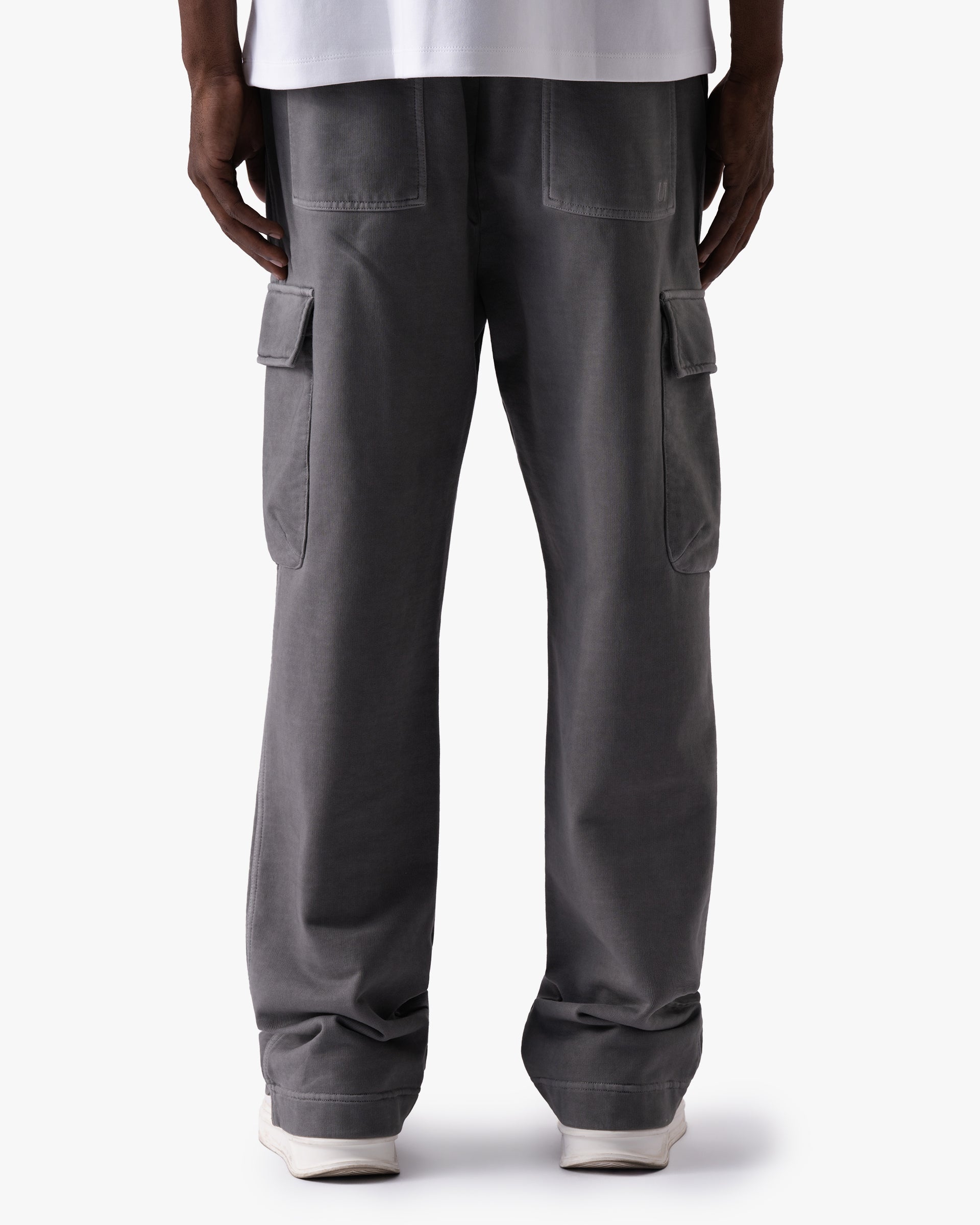 Untapped London Field Cargo trousers in Aged Grey, heavyweight cotton cargo trousers