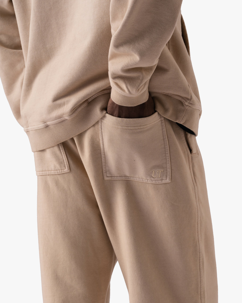 Untapped London Studio Sweatpant in Sandstone, heavyweight cotton joggers