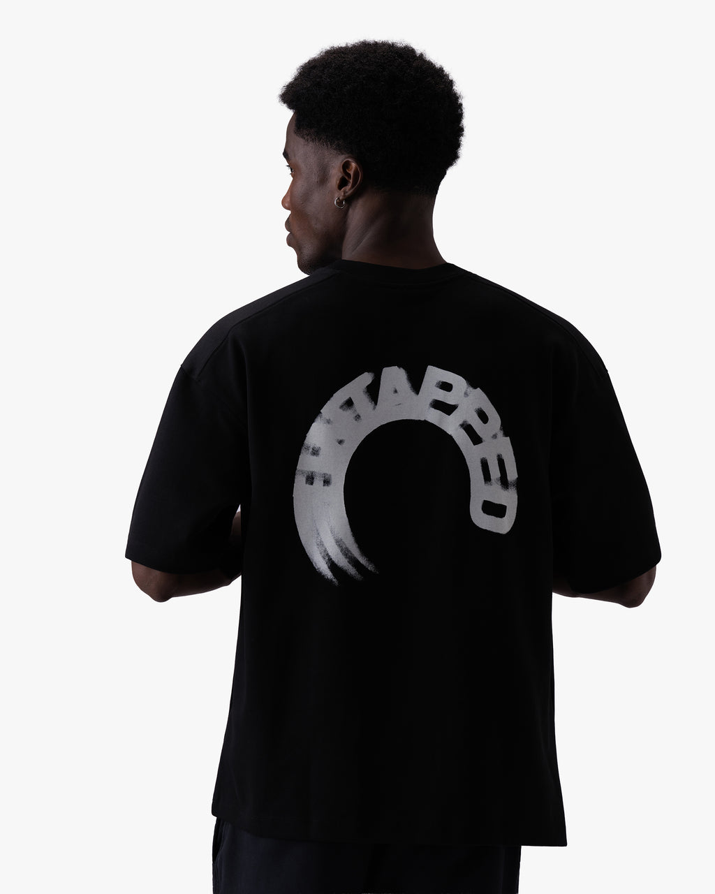 Untapped London Arc Tee in Midnight Black, oversized cotton-Sorona jersey t-shirt
