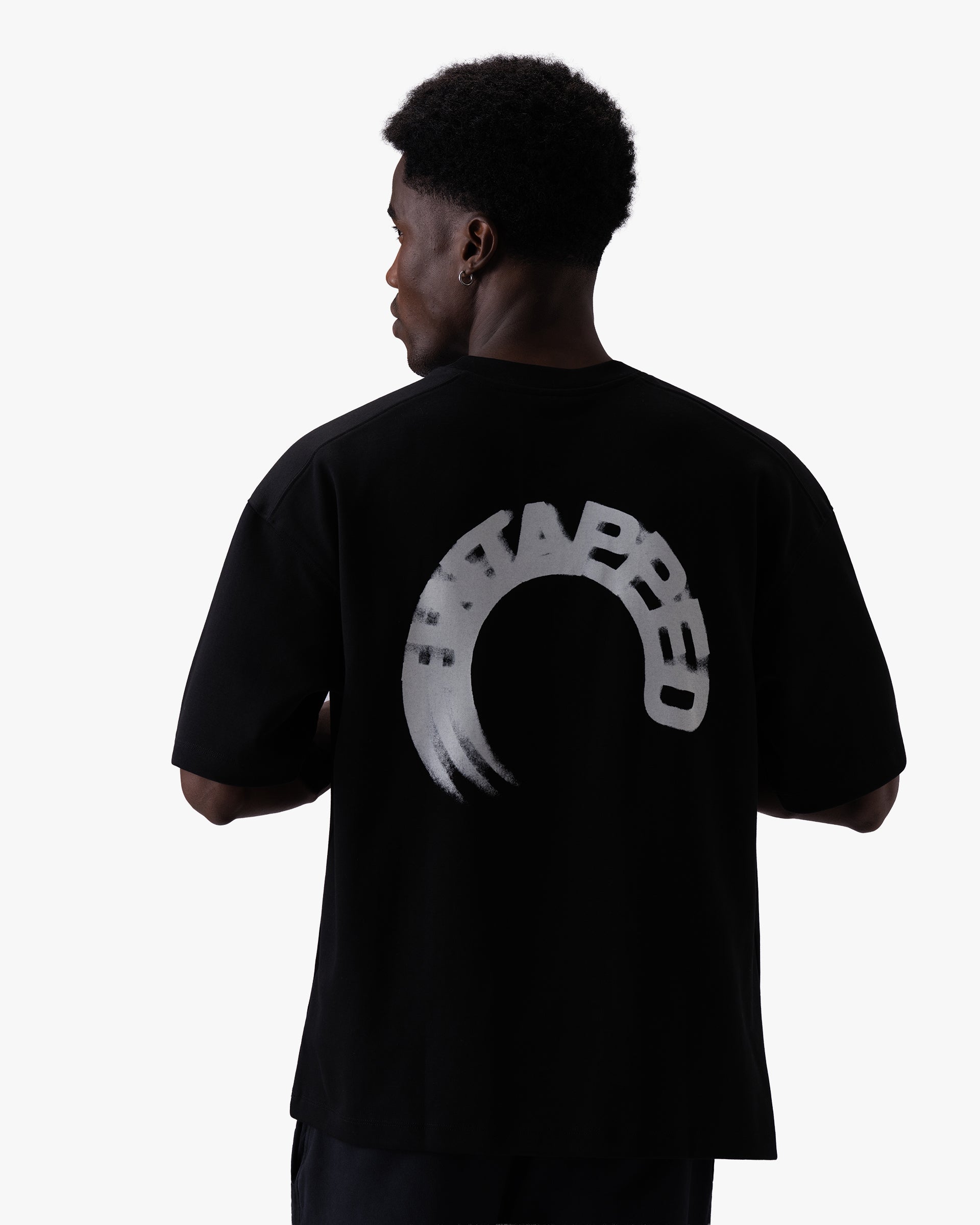 Untapped London Arc Tee in Midnight Black, oversized cotton-Sorona jersey t-shirt