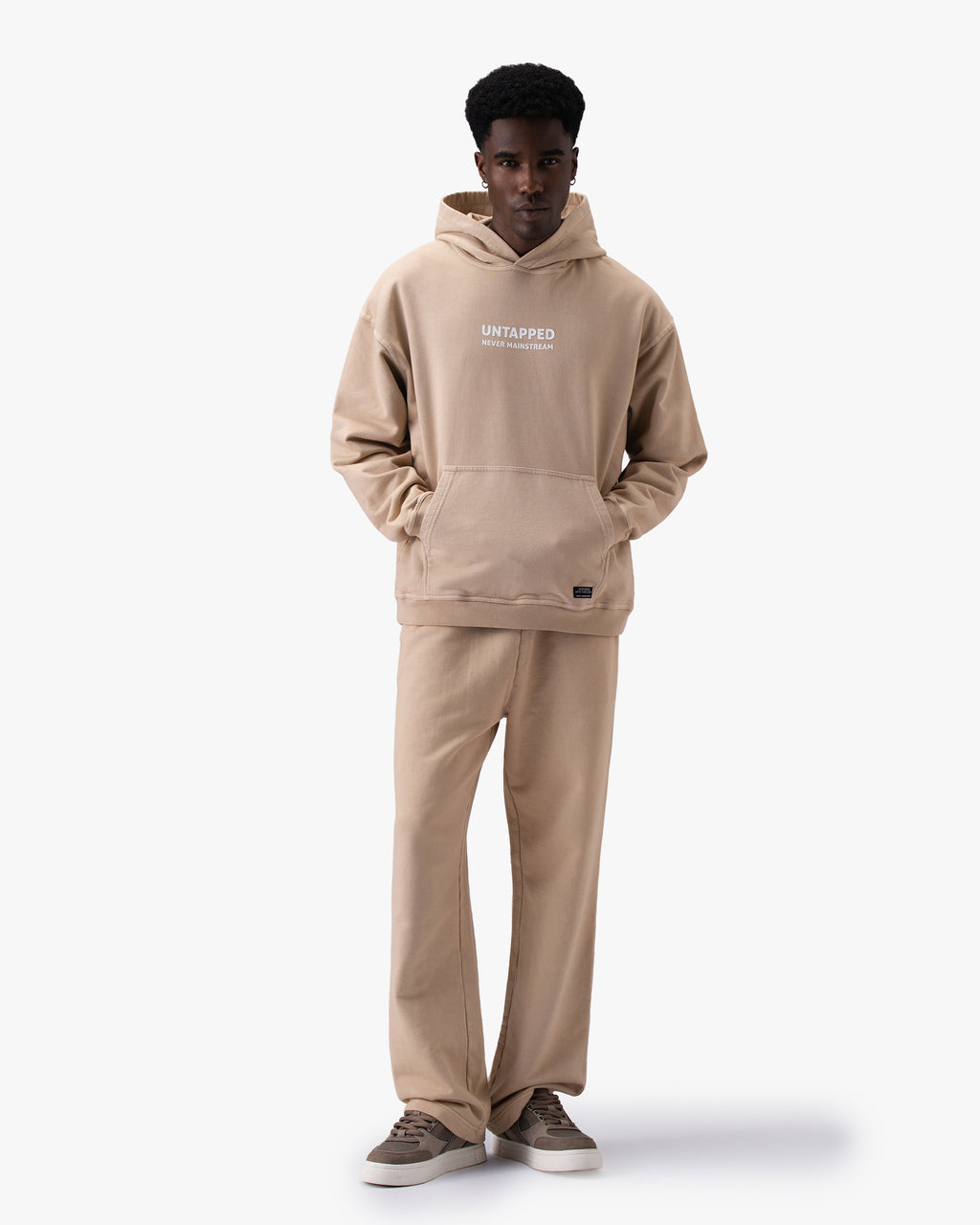 Untapped London Studio Sweatpant in Sandstone, heavyweight cotton joggers