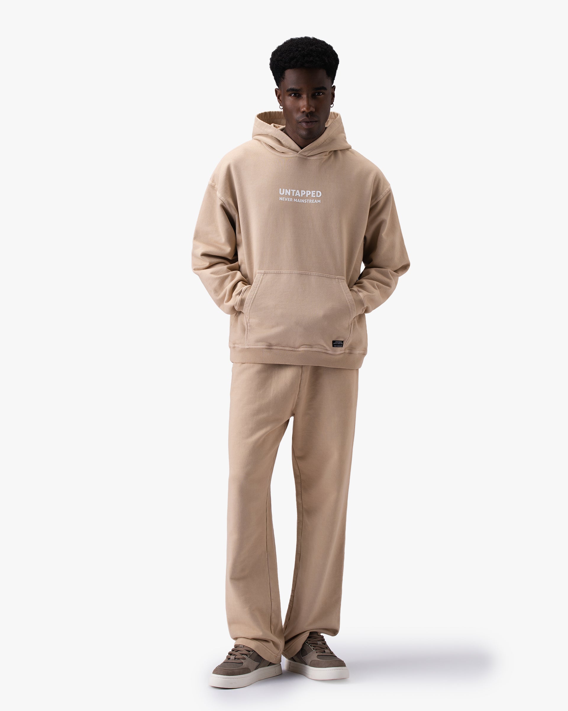 Untapped London Studio Sweatpant in Sandstone, heavyweight cotton joggers