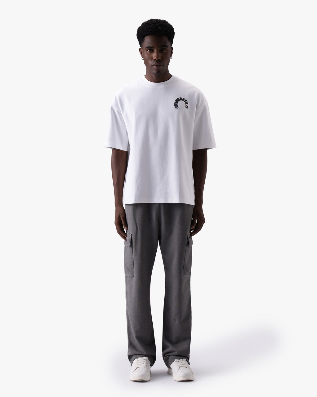 Untapped London Arc Tee in Vintage White, oversized cotton-Sorona jersey t-shirt