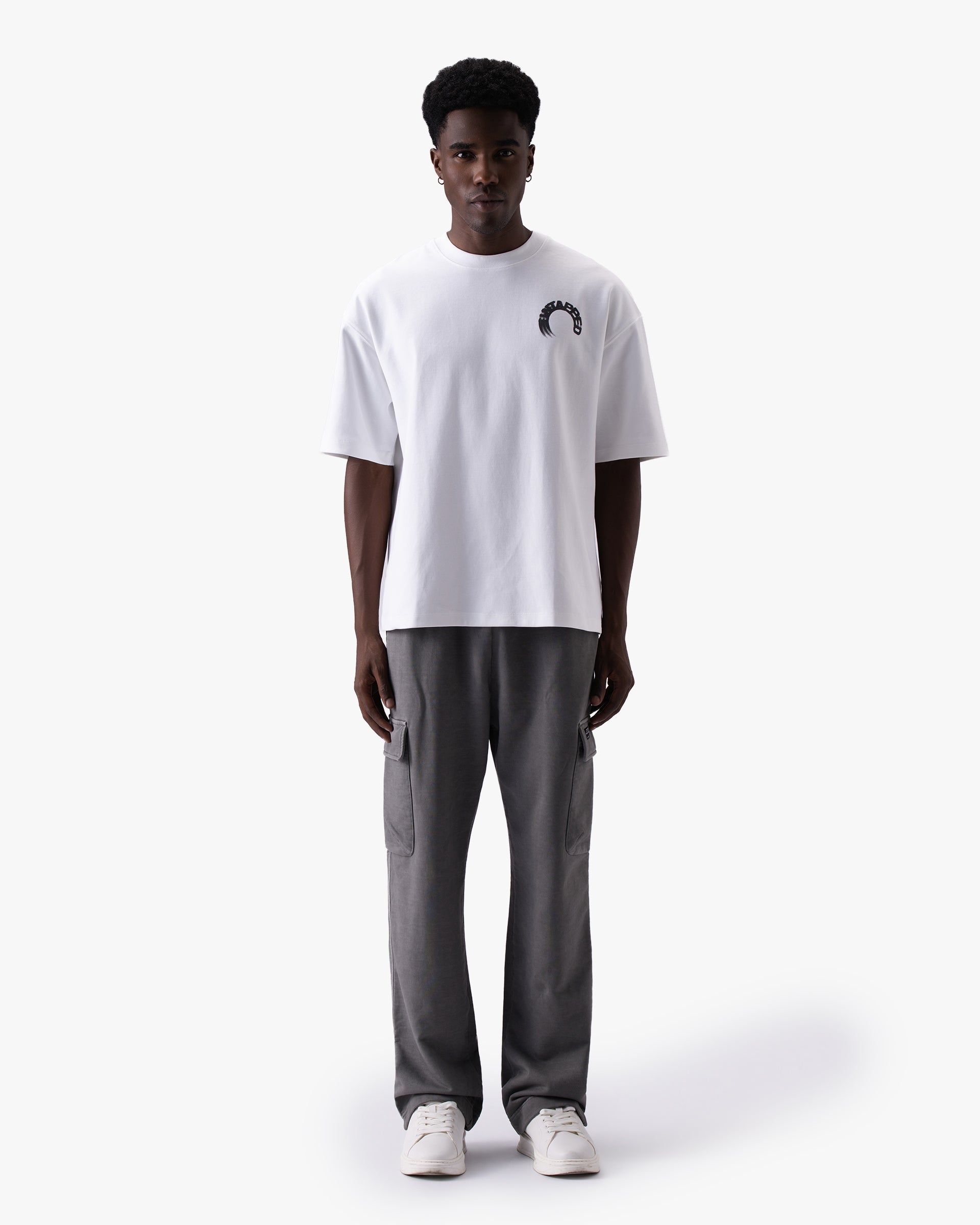 Untapped London Arc Tee in Vintage White, oversized cotton-Sorona jersey t-shirt