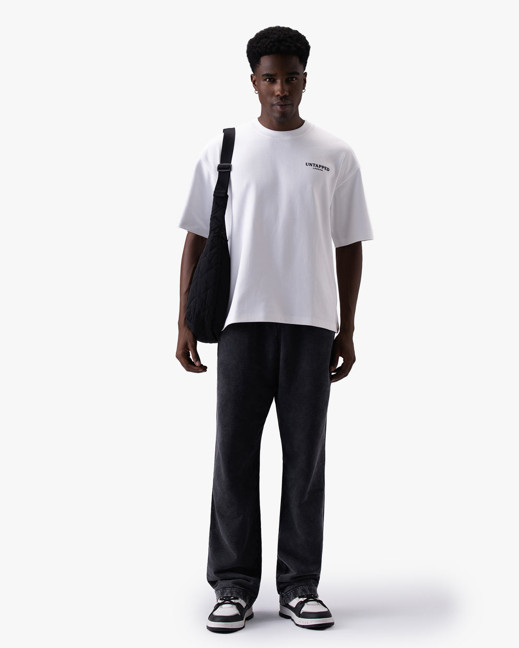 Untapped London Signature Tee in Vintage White, oversized heavyweight cotton t-shirt with HD print