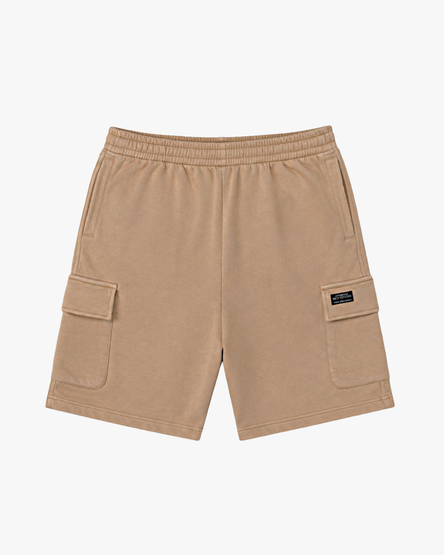 Untapped London Field Cargo Short in Sandstone, heavyweight cotton cargo shorts