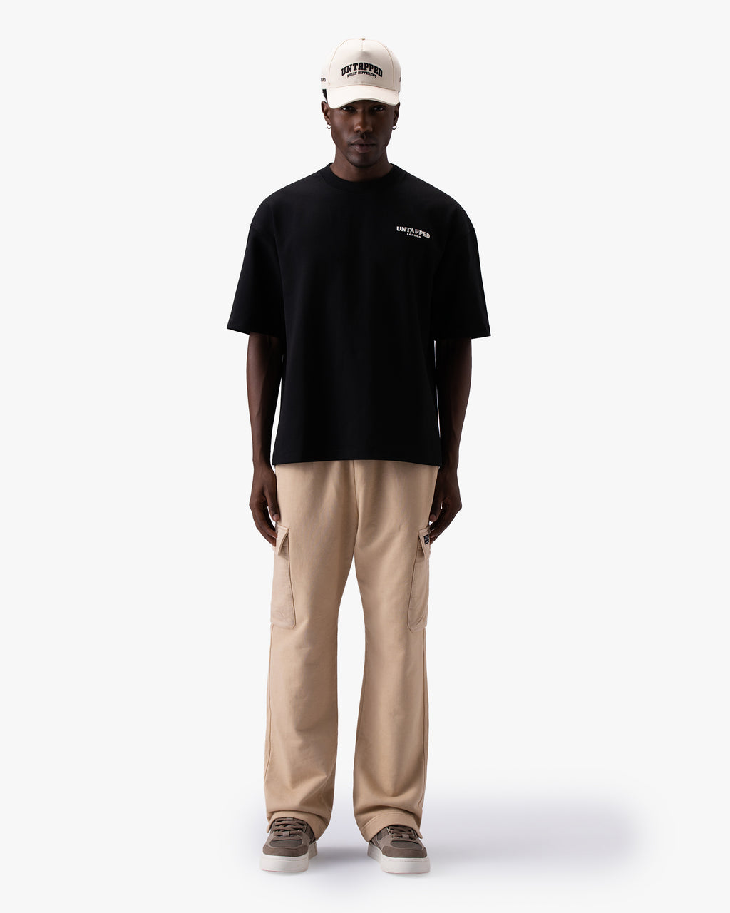 Untapped London Signature Tee in Midnight Black, oversized heavyweight cotton t-shirt