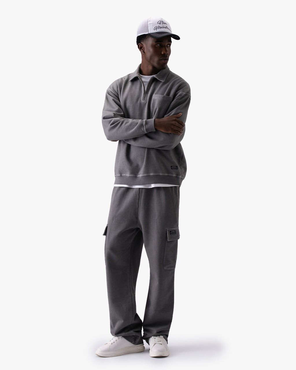 Untapped London Field Cargo trousers in Aged Grey, heavyweight cotton cargo trousers