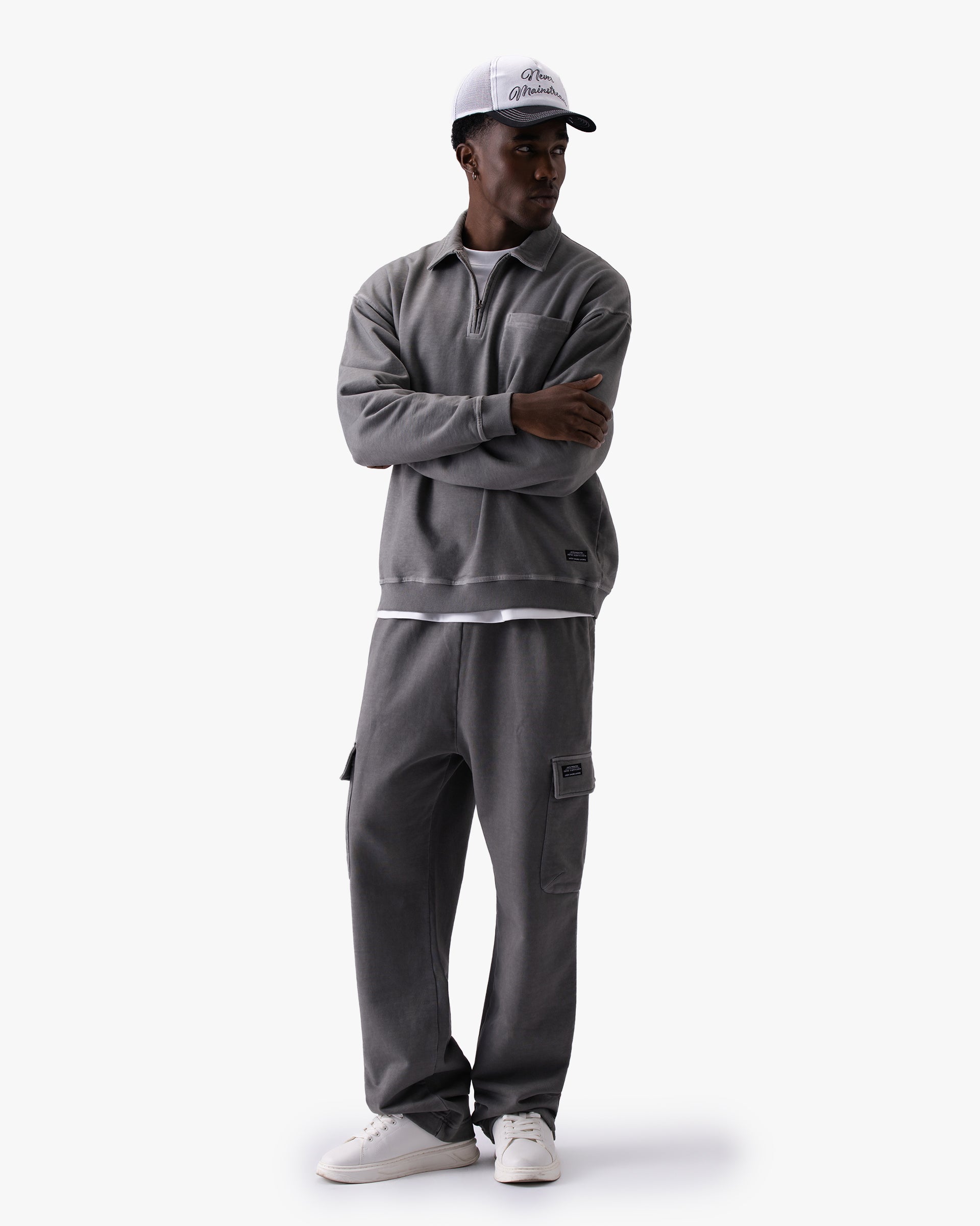 Untapped London Field Cargo trousers in Aged Grey, heavyweight cotton cargo trousers