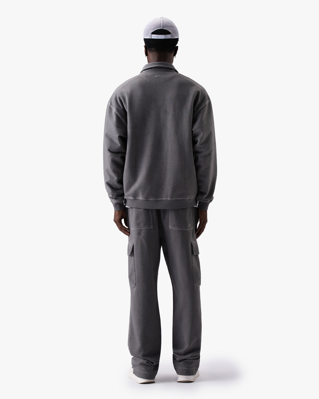 Untapped London Field Cargo trousers in Aged Grey, heavyweight cotton cargo trousers