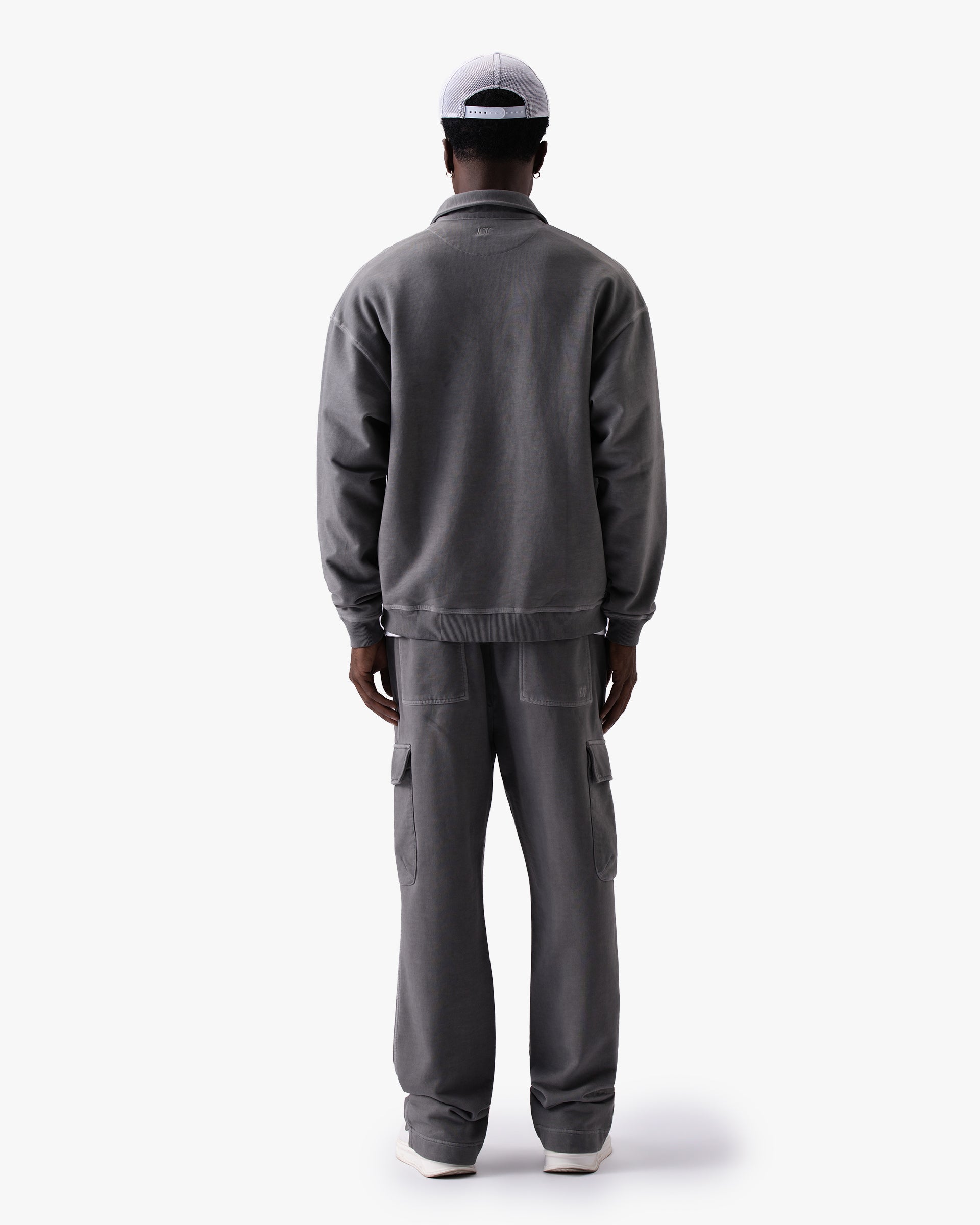 Untapped London Field Cargo trousers in Aged Grey, heavyweight cotton cargo trousers