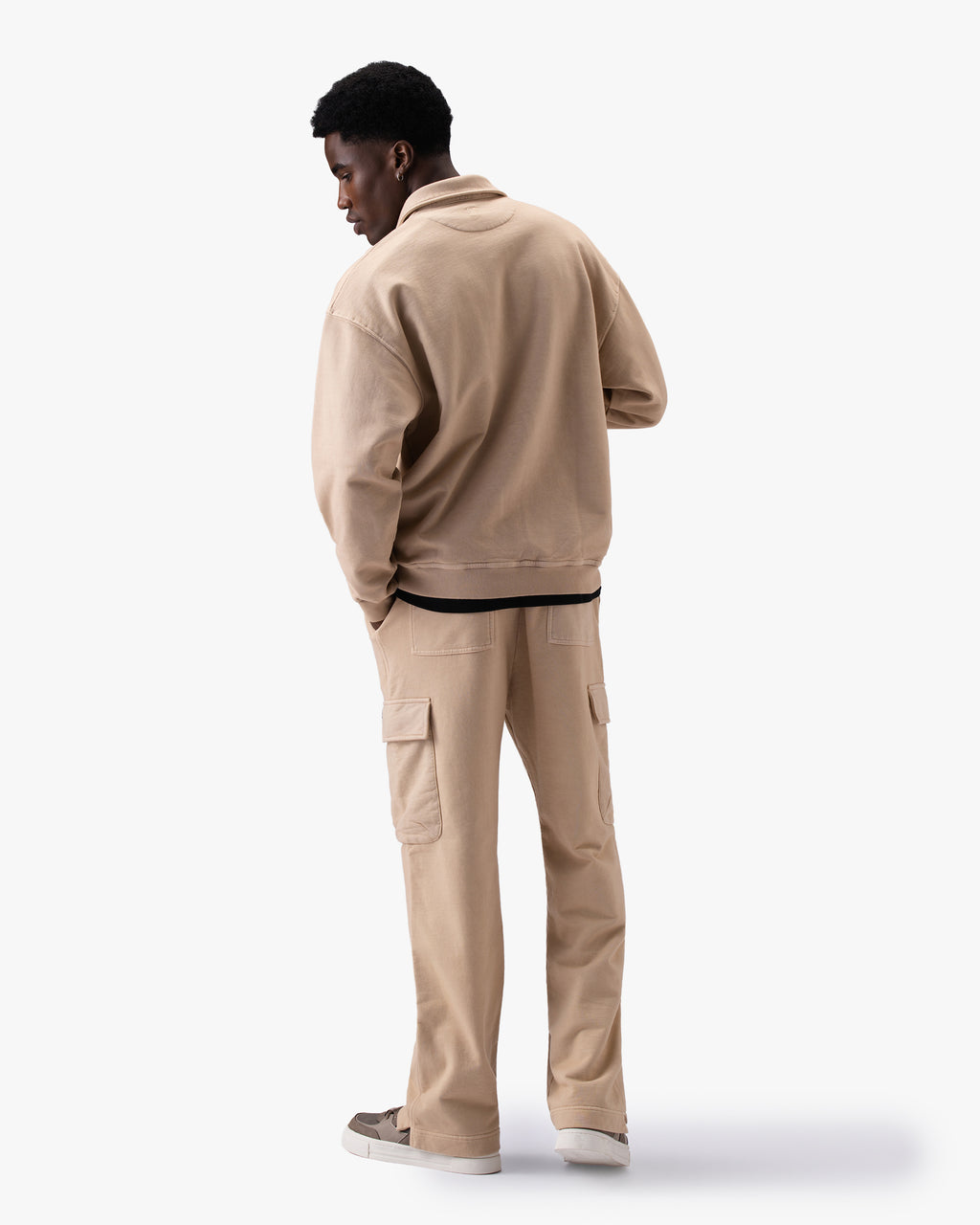 Untapped London Field Cargo trousers in Sandstone, heavyweight cotton cargo trousers