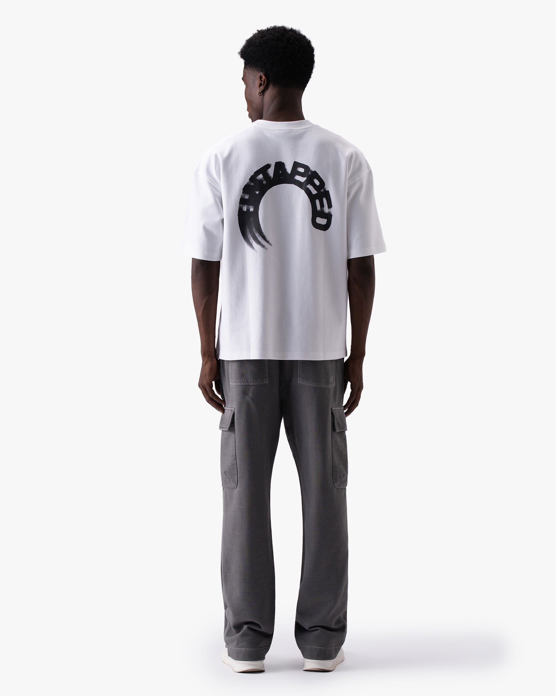 Untapped London Arc Tee in Vintage White, oversized cotton-Sorona jersey t-shirt
