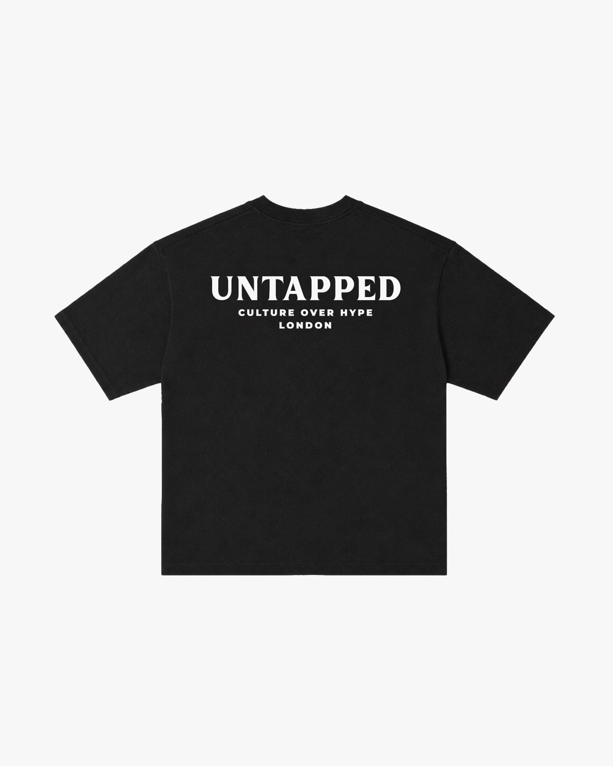 Untapped London Signature Tee in Midnight Black, oversized heavyweight cotton t-shirt