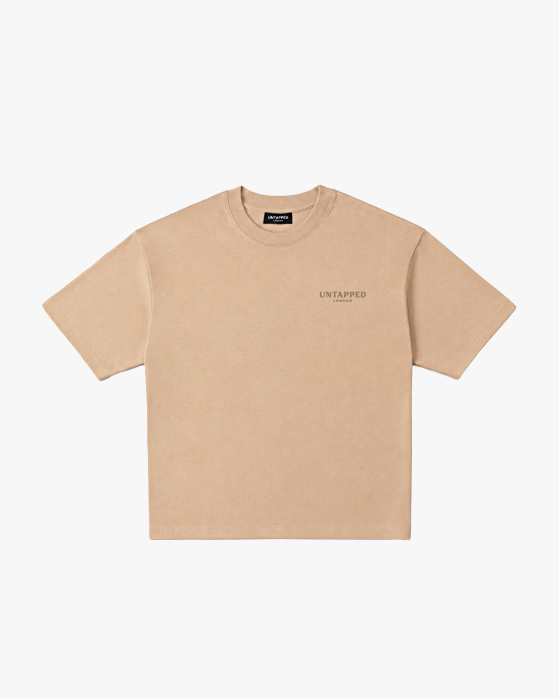 Untapped London Signature Tee Tonal in Stone Beige, oversized heavyweight cotton t-shirt