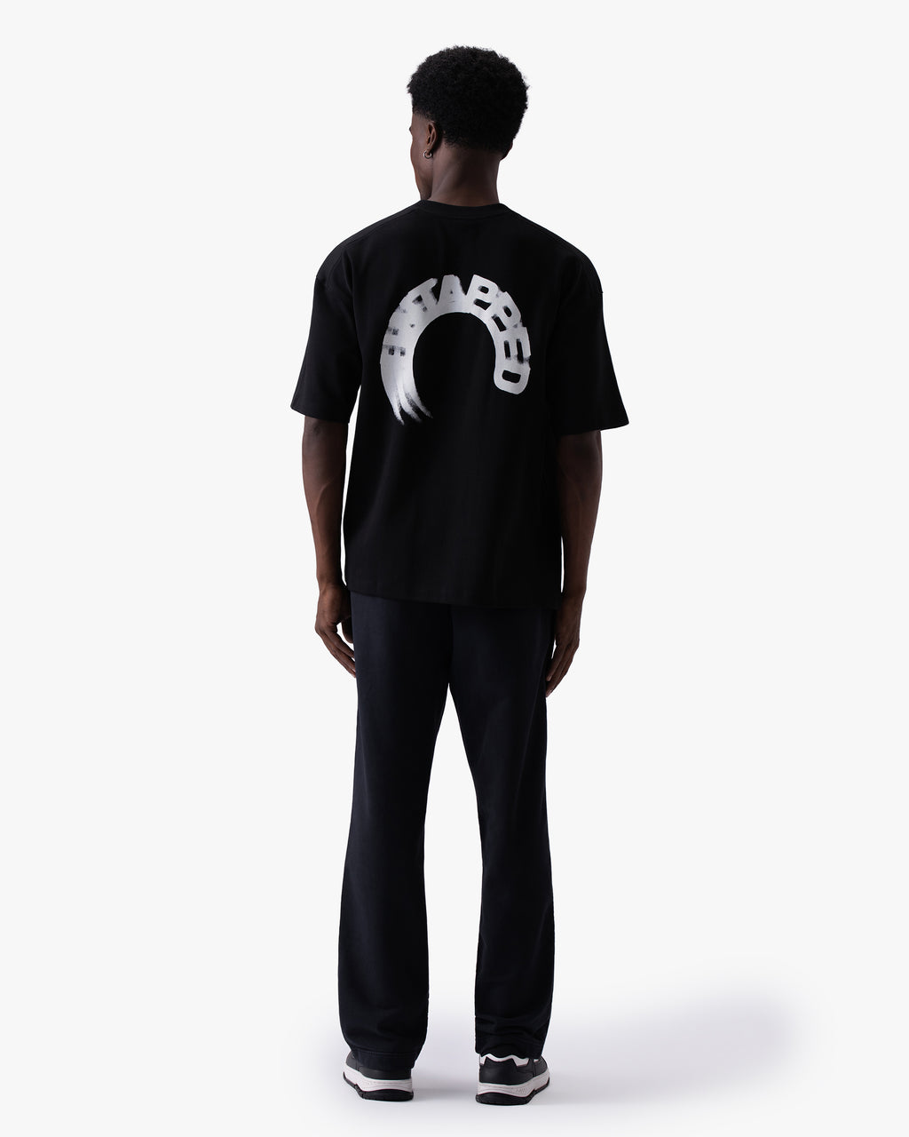 Untapped London Arc Tee in Midnight Black, oversized cotton-Sorona jersey t-shirt