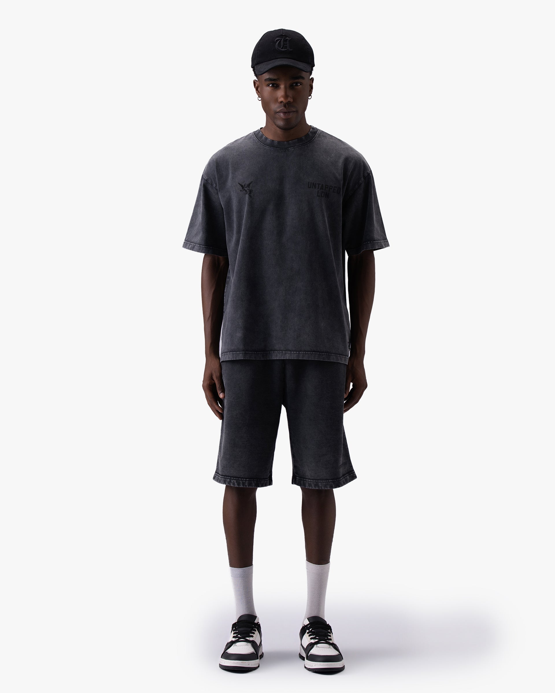 Untapped London Heritage Tee in Aged Charcoal, heavyweight cotton t-shirt with screen print