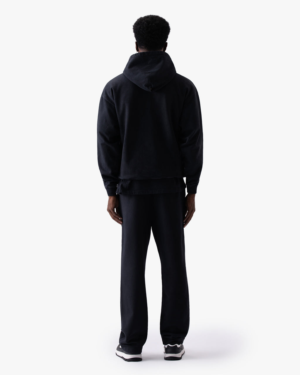 Untapped London Echo Hoodie in Washed Black, oversized heavyweight cotton hoodie