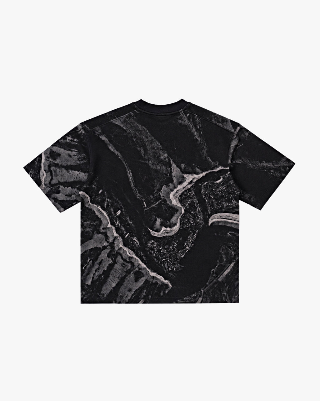 Untapped London Terrain Tee in Black Marble print, oversized heavyweight cotton t-shirt