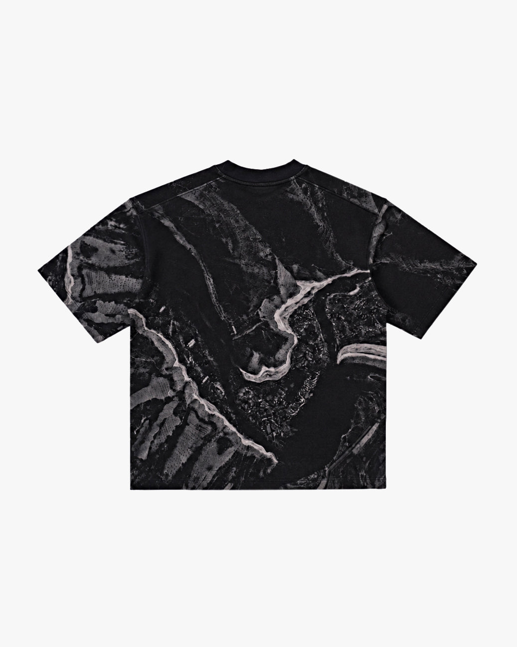 Untapped London Terrain Tee in Black Marble print, oversized heavyweight cotton t-shirt