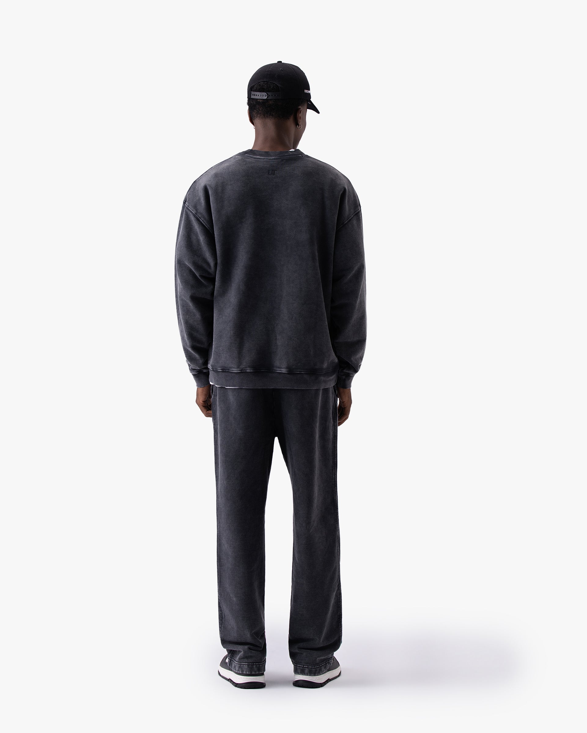 Untapped London Heritage Crew sweatshirt in Aged Charcoal, heavyweight loopback cotton