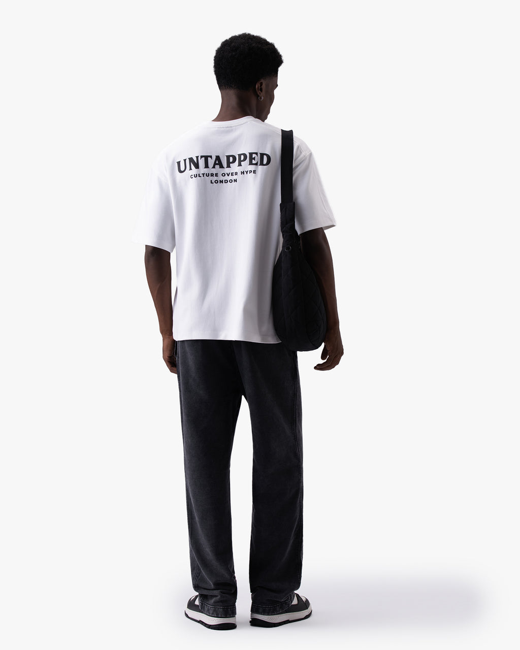 Untapped London Signature Tee in Vintage White, oversized heavyweight cotton t-shirt with HD print