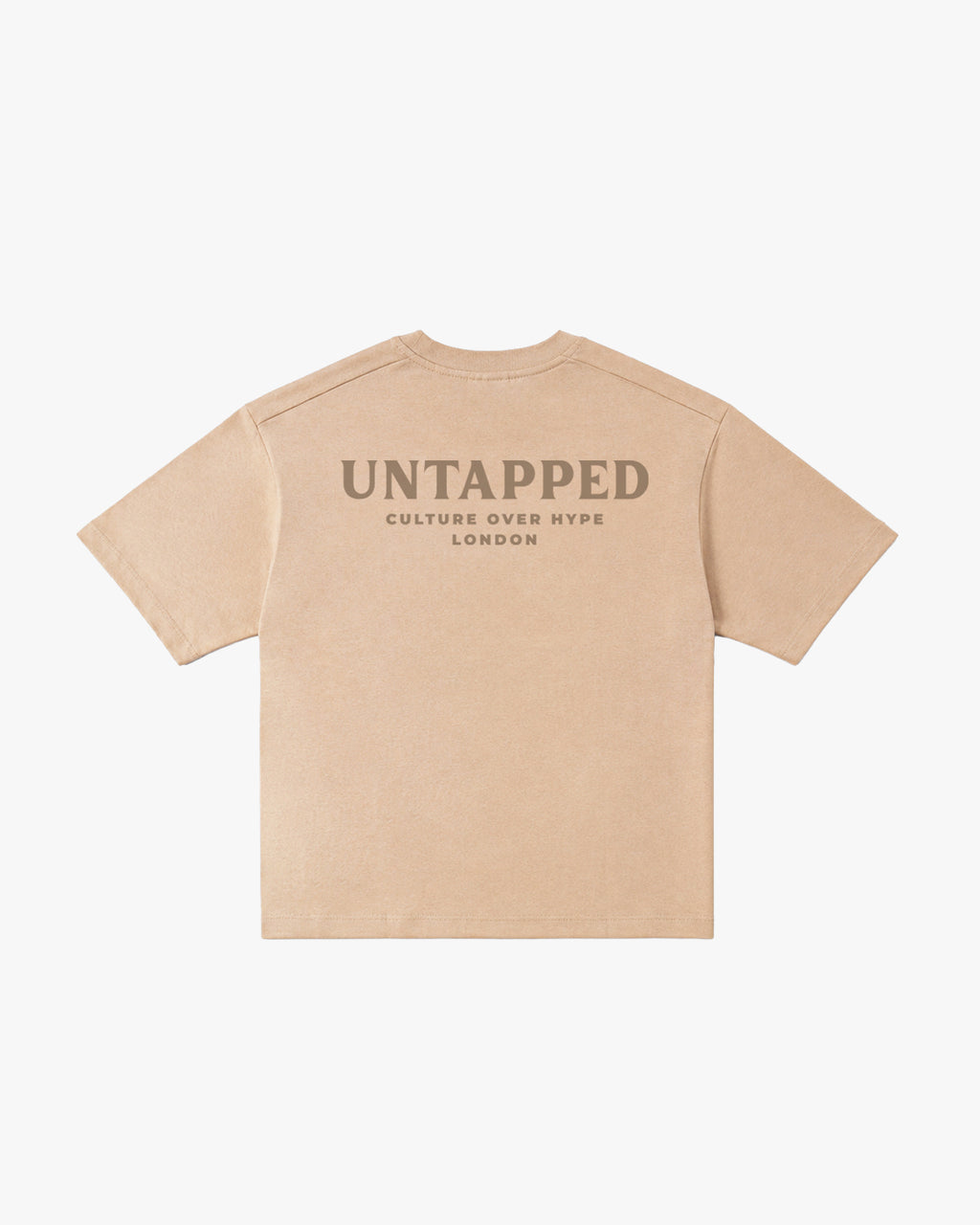 Untapped London Signature Tee Tonal in Stone Beige, oversized heavyweight cotton t-shirt