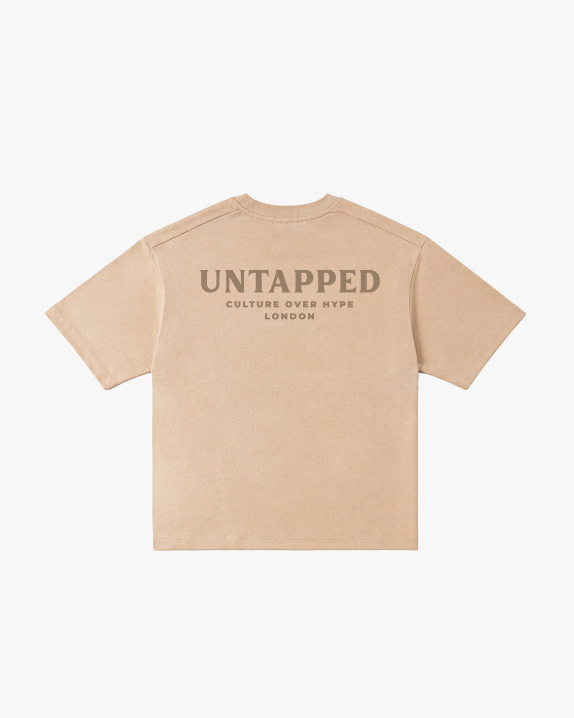 Untapped London Signature Tee Tonal in Stone Beige, oversized heavyweight cotton t-shirt