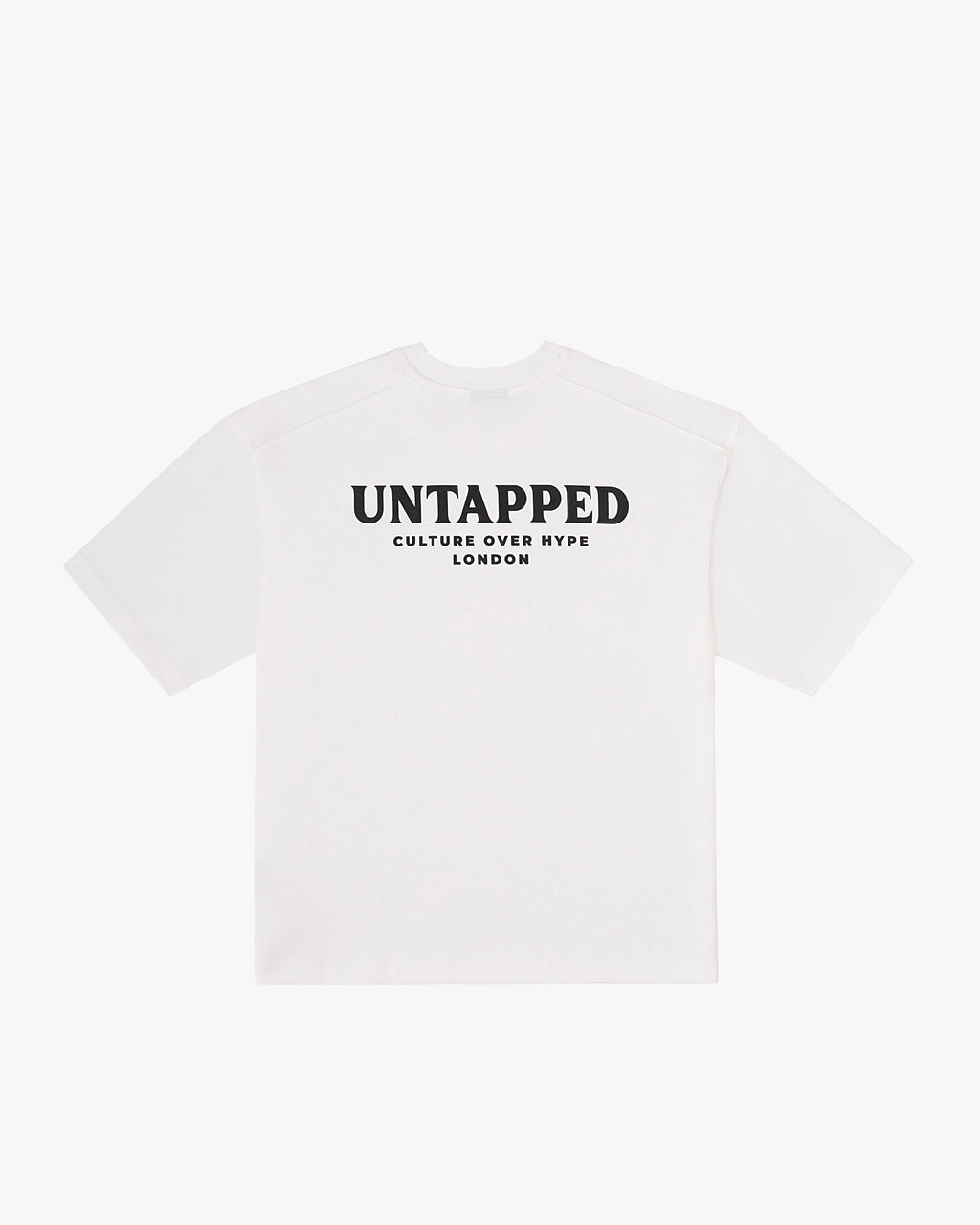 Untapped London Signature Tee in Vintage White, oversized heavyweight cotton t-shirt with HD print