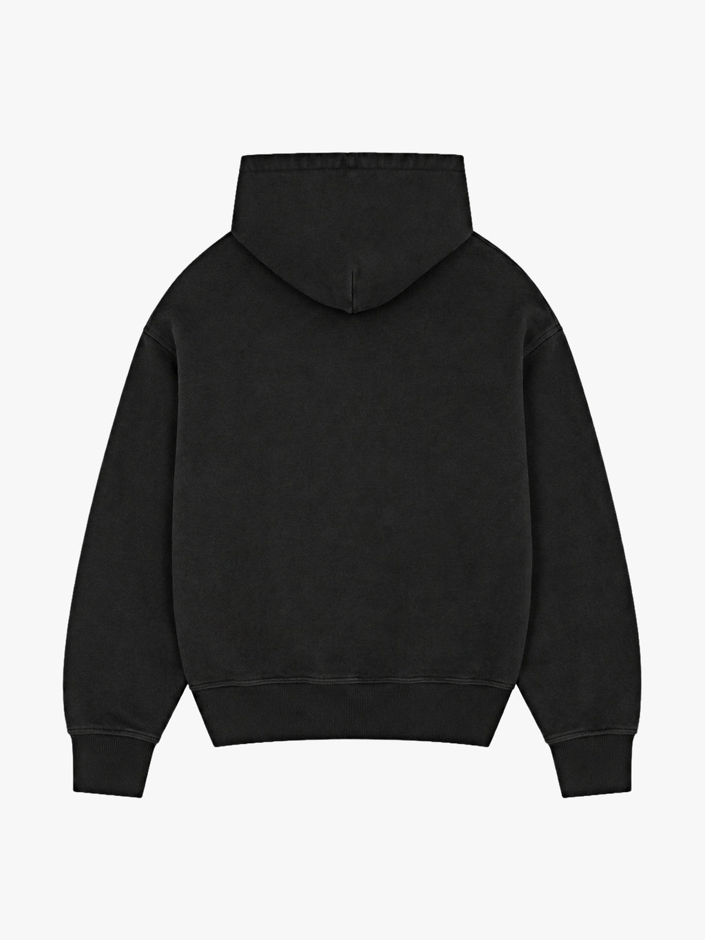 Untapped London Echo Hoodie in Washed Black, oversized heavyweight cotton hoodie