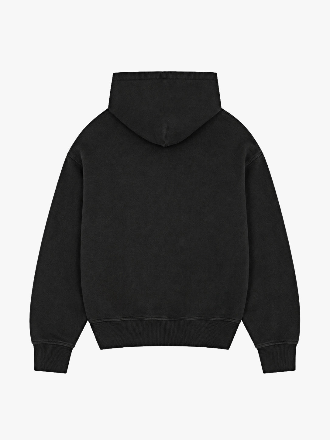 Untapped London Echo Hoodie in Washed Black, oversized heavyweight cotton hoodie