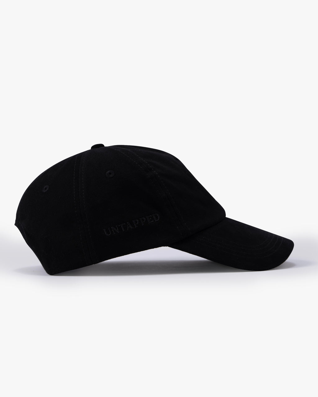 Untapped London UT Monogram Cap in Uniform Black, structured cotton twill cap