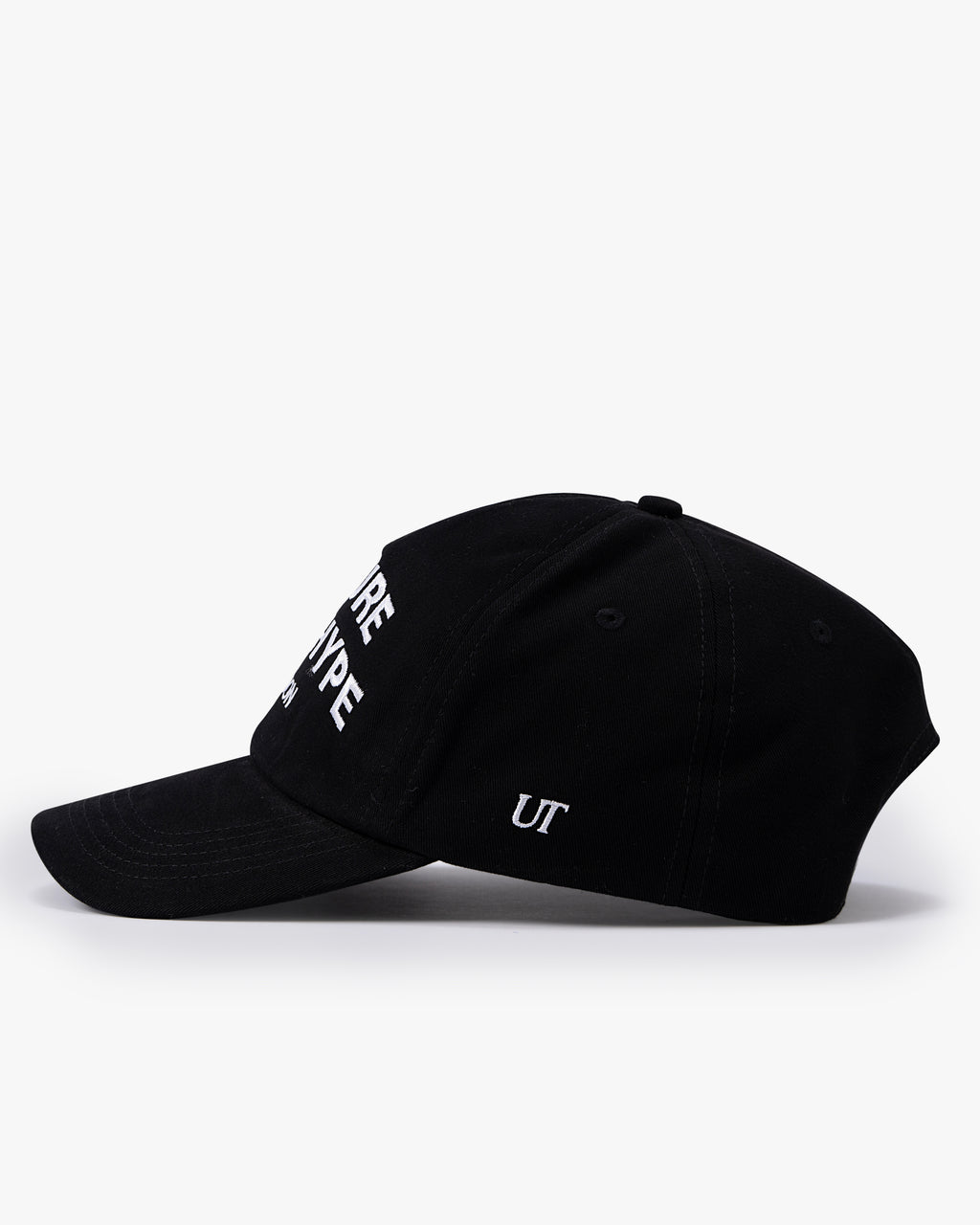 Untapped London Culture Cap in Vintage Black, structured 5-panel cotton twill cap