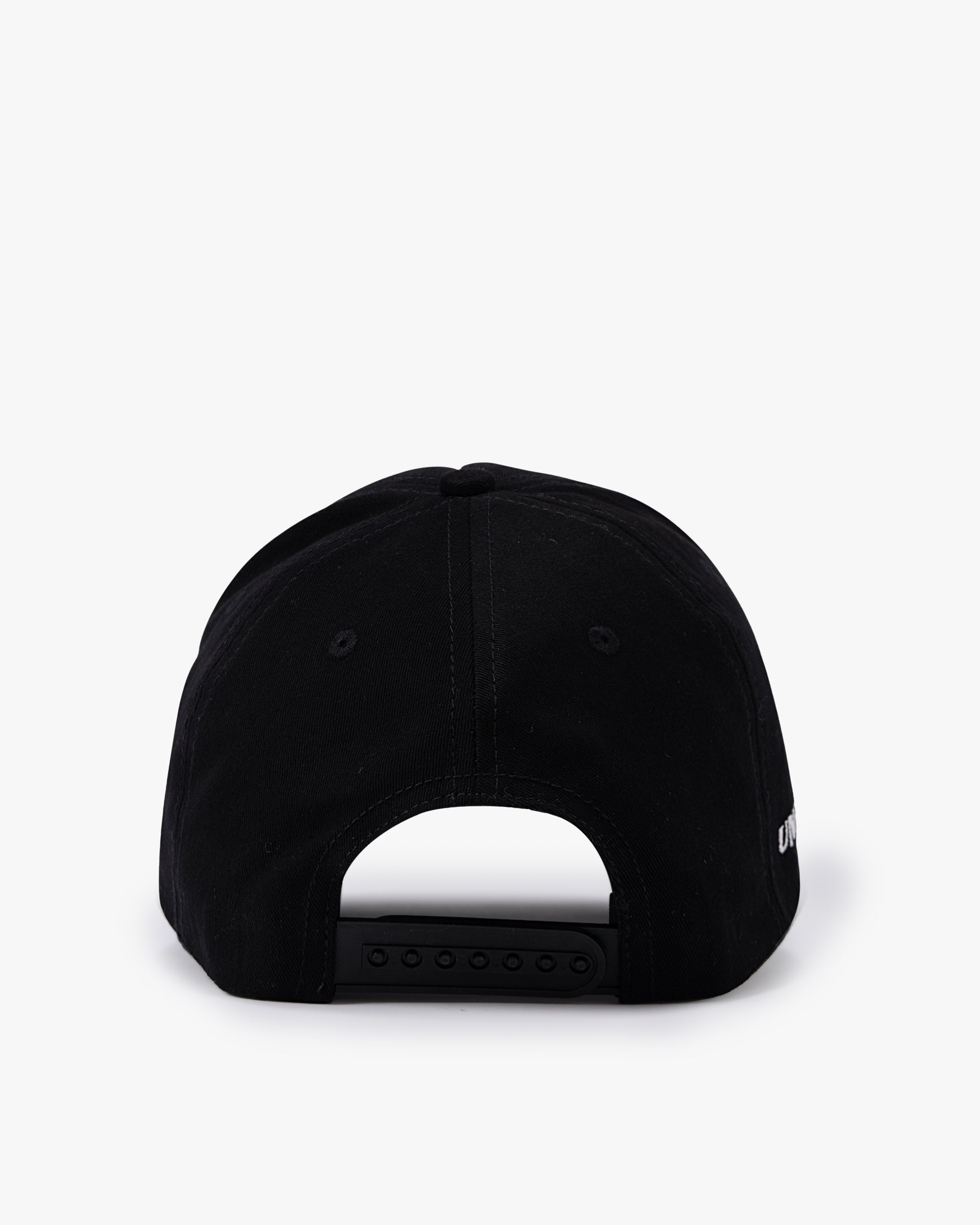 Untapped London Culture Cap in Vintage Black, structured 5-panel cotton twill cap