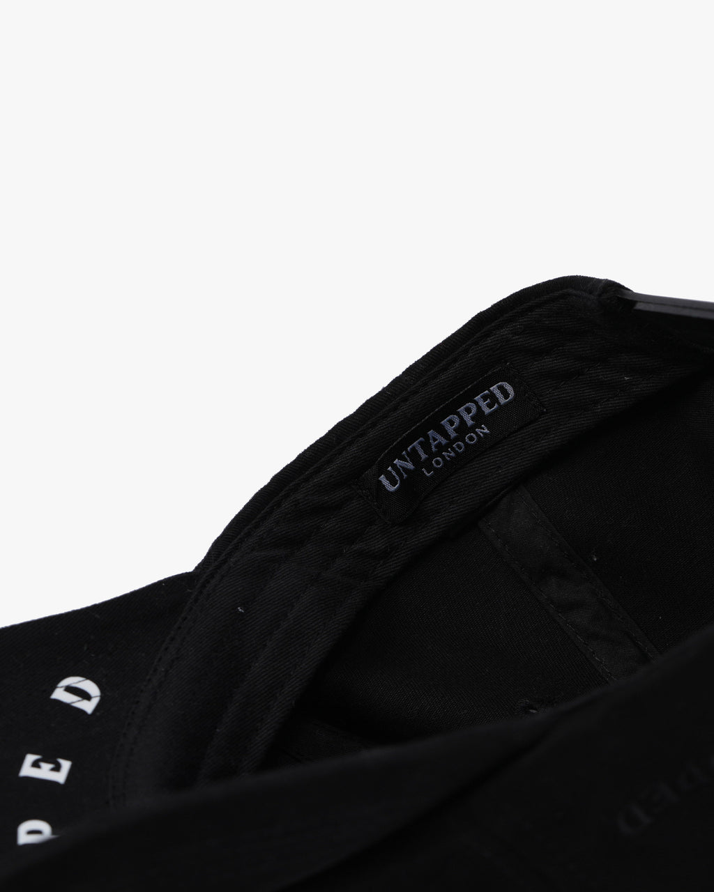 Untapped London Culture Cap in Vintage Black, structured 5-panel cotton twill cap